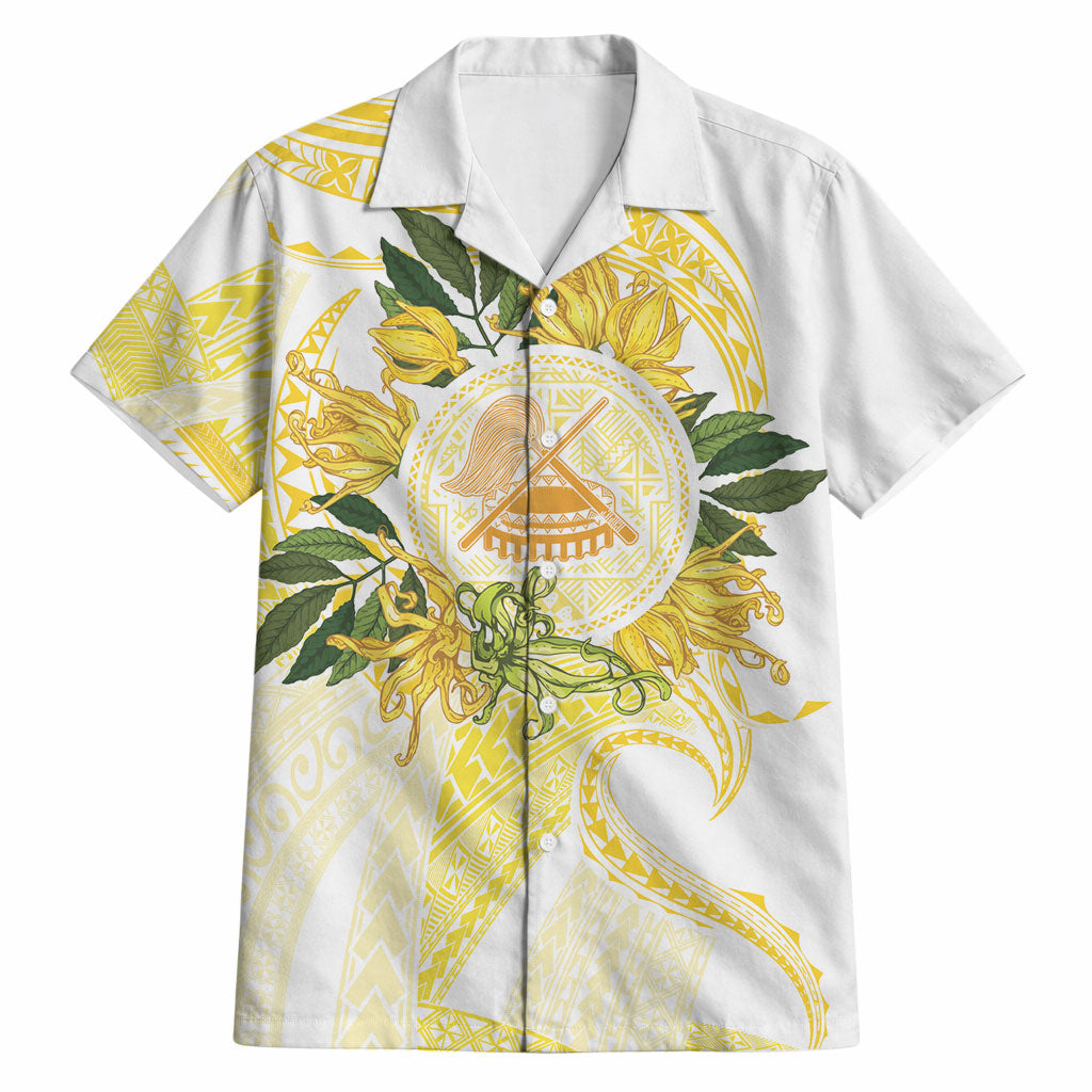Samoa Moso'oi Flowers Tatau Hawaiian Shirt Festive Golden White LT7 Gold - Polynesian Pride