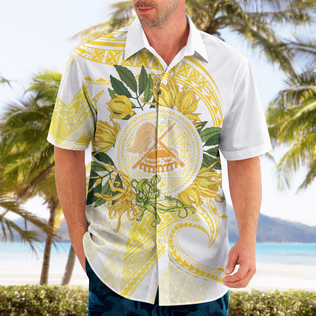 Samoa Moso'oi Flowers Tatau Hawaiian Shirt Festive Golden White LT7 - Polynesian Pride