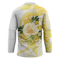 Samoa Moso'oi Flowers Tatau Hockey Jersey Festive Golden White LT7 - Polynesian Pride