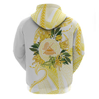 Samoa Moso'oi Flowers Tatau Hoodie Festive Golden White LT7 - Polynesian Pride