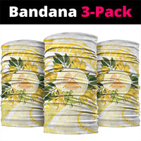 Samoa Moso'oi Flowers Tatau Neck Gaiter Festive Golden White LT7 package One Size: 25*50cm Gold - Polynesian Pride