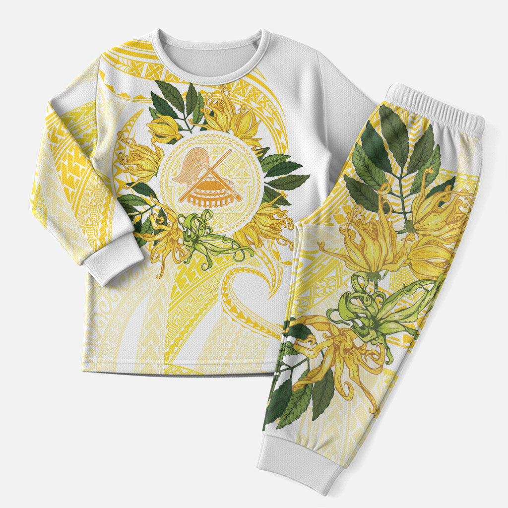 Samoa Moso'oi Flowers Tatau Christmas Pajama Set Festive Golden White LT7 Men Gold - Polynesian Pride