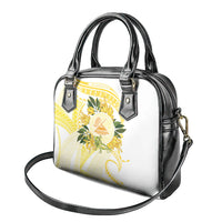 Samoa Moso'oi Flowers Tatau Shoulder Handbag Festive Golden White LT7 - Polynesian Pride