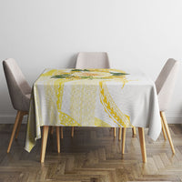 Samoa Moso'oi Flowers Tatau Tablecloth Festive Golden White LT7 - Polynesian Pride