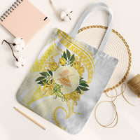 Samoa Moso'oi Flowers Tatau Tote Bag Festive Golden White LT7 White Strap One Size Gold - Polynesian Pride