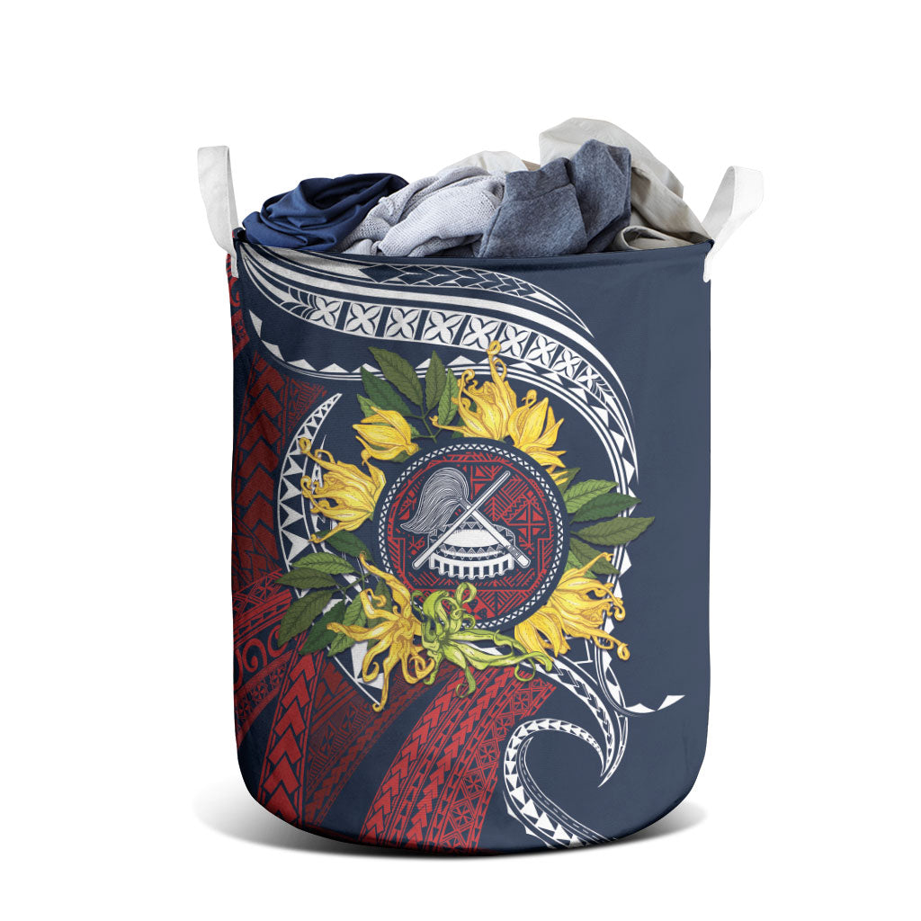 Samoa Moso'oi Flowers Tatau Laundry Basket Festive National Color LT7 - Polynesian Pride