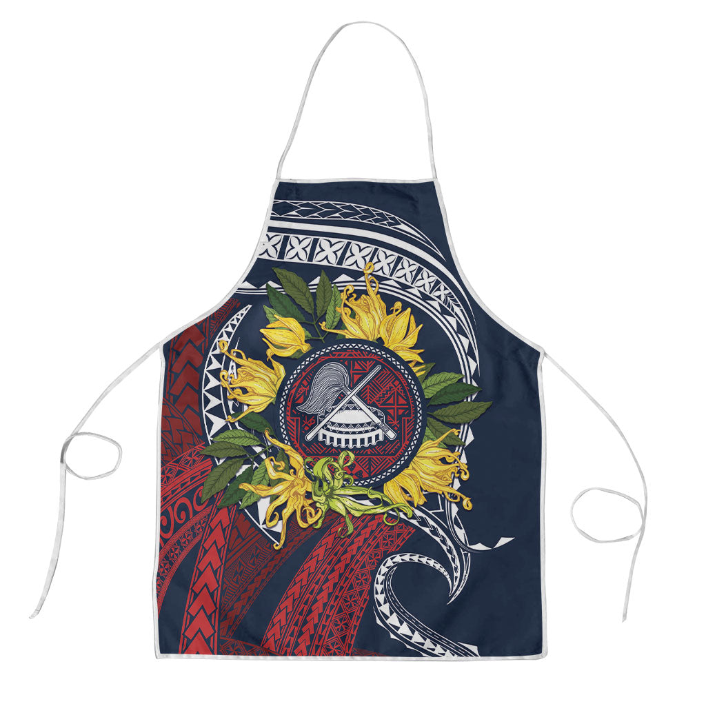 Samoa Moso'oi Flowers Tatau Apron Festive National Color LT7 Blue Red - Polynesian Pride
