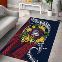 Samoa Moso'oi Flowers Tatau Area Rug Festive National Color LT7 - Polynesian Pride