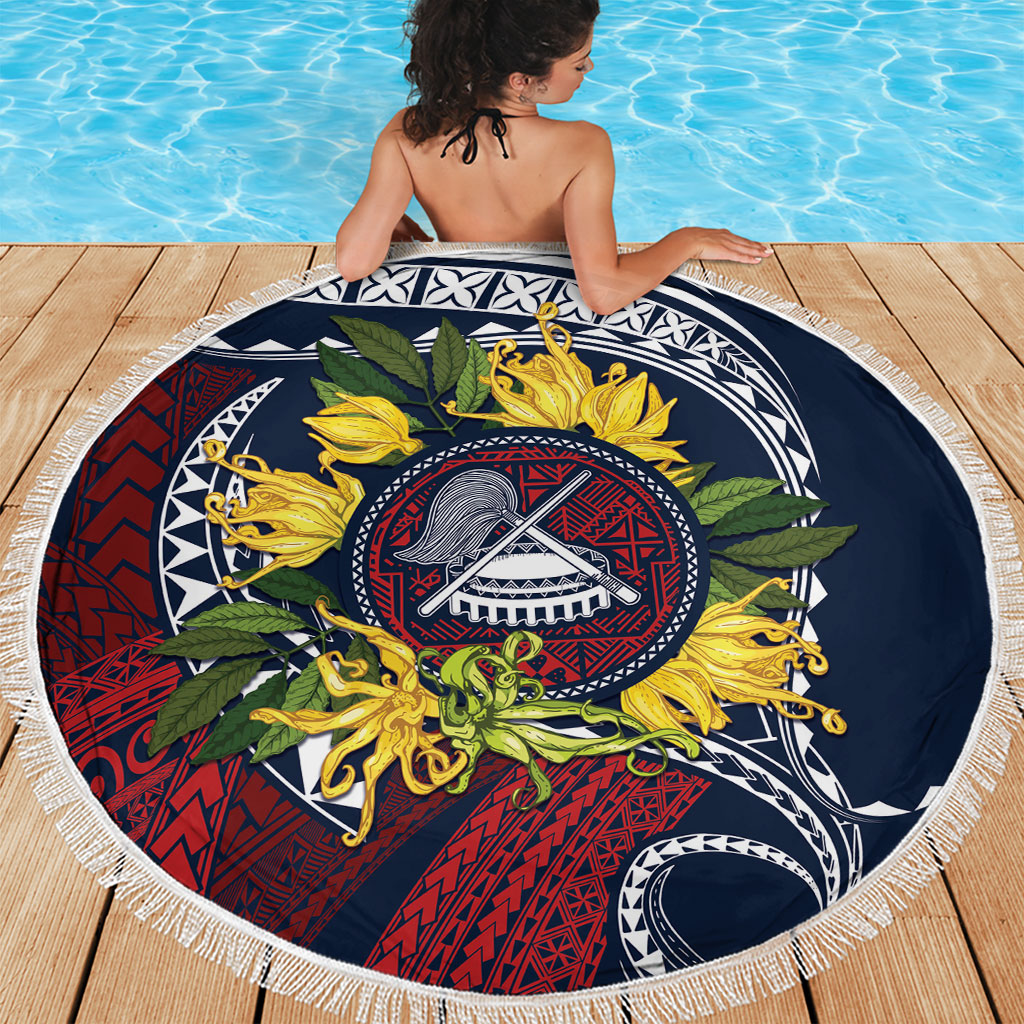 Samoa Moso'oi Flowers Tatau Beach Blanket Festive National Color LT7 - Polynesian Pride