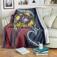Samoa Moso'oi Flowers Tatau Blanket Festive National Color LT7 Blue Red - Polynesian Pride