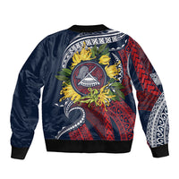 Samoa Moso'oi Flowers Tatau Bomber Jacket Festive National Color LT7 - Polynesian Pride