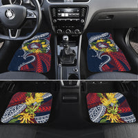 Samoa Moso'oi Flowers Tatau Car Mats Festive National Color LT7 Set 4pcs Blue Red - Polynesian Pride