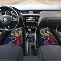 Samoa Moso'oi Flowers Tatau Car Mats Festive National Color LT7 Set 2pcs - Front Blue Red - Polynesian Pride