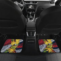 Samoa Moso'oi Flowers Tatau Car Mats Festive National Color LT7 Set 2pcs - Back Blue Red - Polynesian Pride