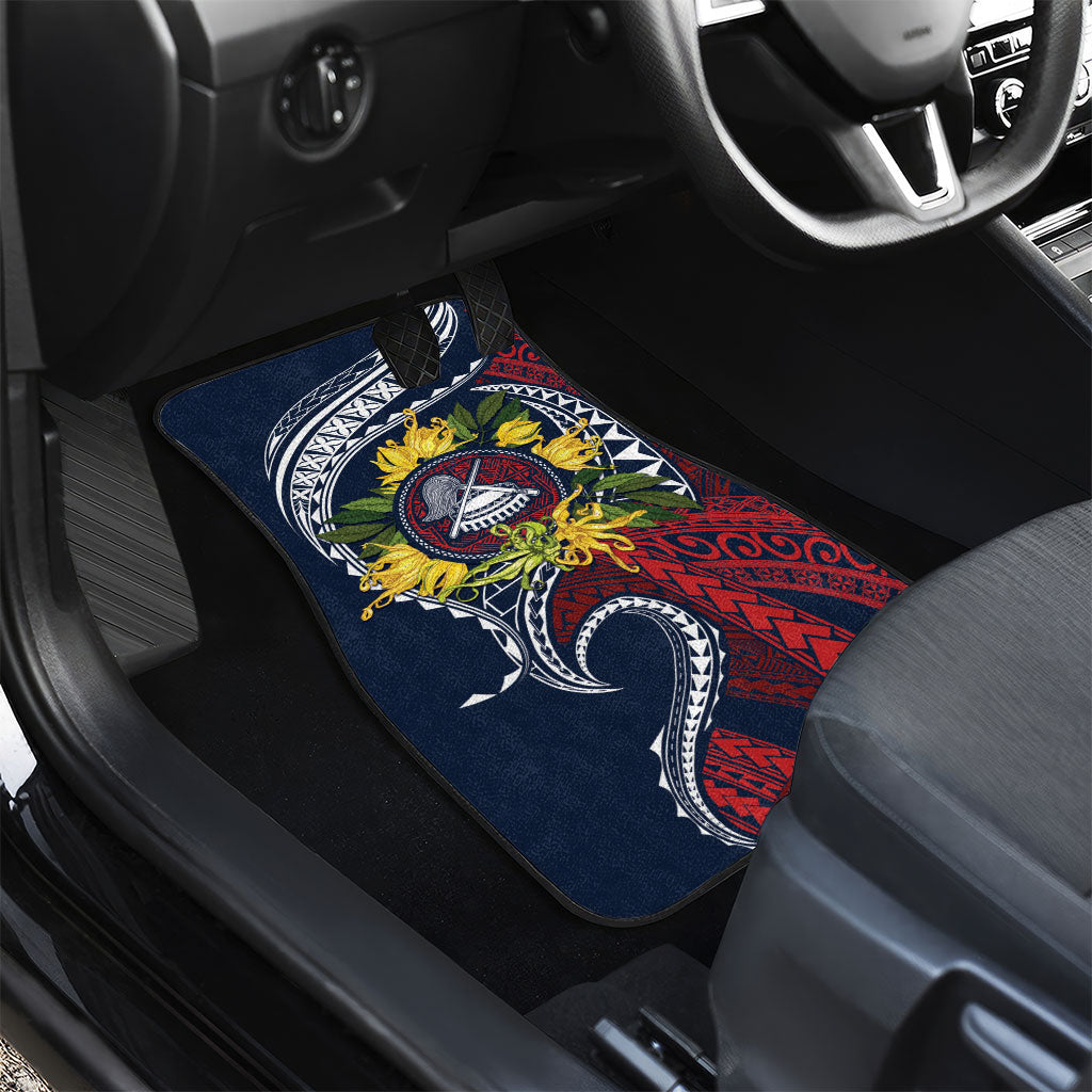 Samoa Moso'oi Flowers Tatau Car Mats Festive National Color LT7 - Polynesian Pride