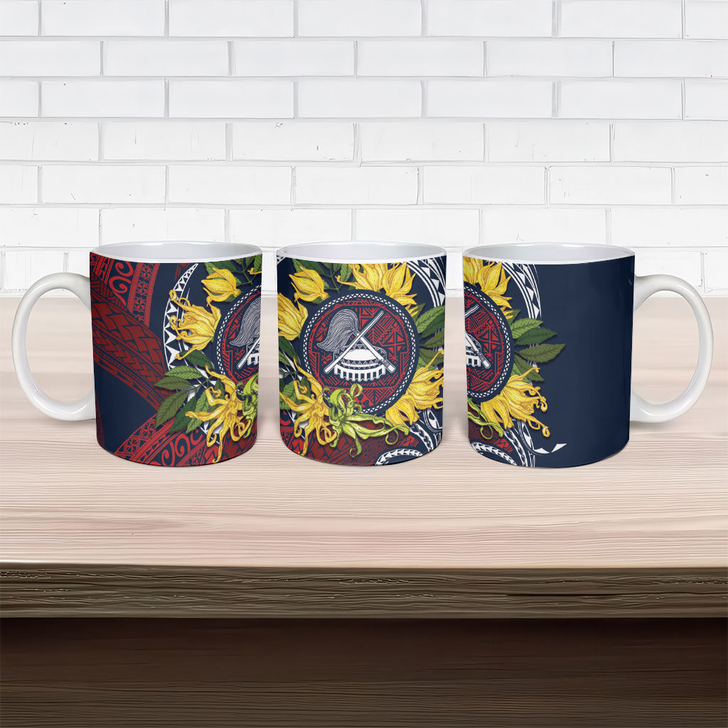 Samoa Moso'oi Flowers Tatau Ceramic Mug Festive National Color LT7 - Polynesian Pride