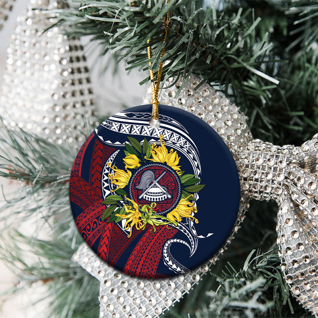 Samoa Moso'oi Flowers Tatau Ceramic Ornament Festive National Color LT7 - Polynesian Pride