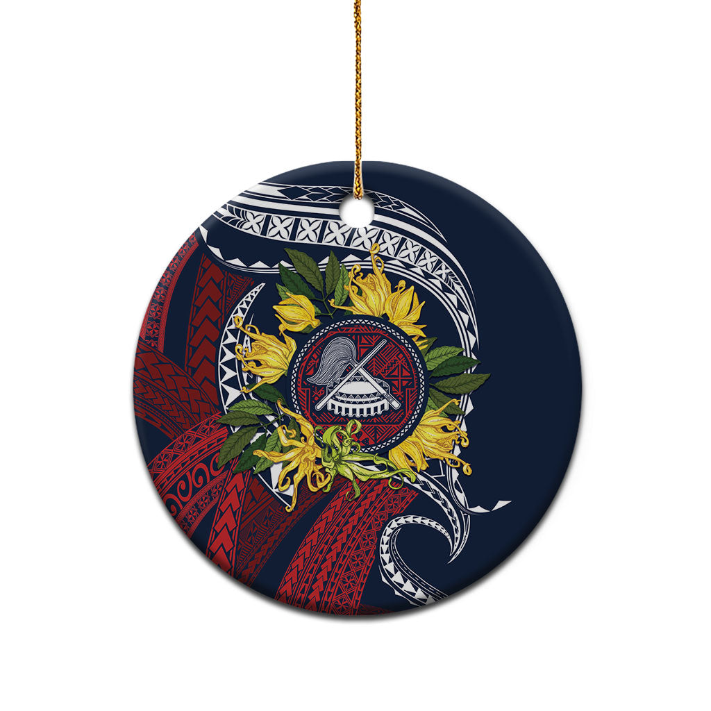 Samoa Moso'oi Flowers Tatau Ceramic Ornament Festive National Color LT7 - Polynesian Pride