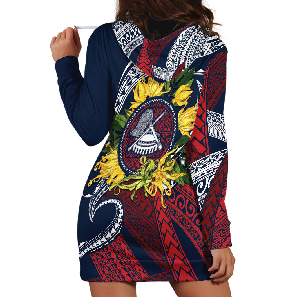 Samoa Moso'oi Flowers Tatau Hoodie Dress Festive National Color LT7 - Polynesian Pride