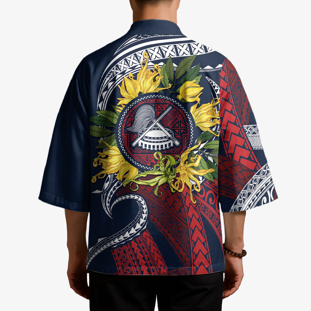 Samoa Moso'oi Flowers Tatau Kimono Festive National Color LT7 - Polynesian Pride