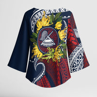 Samoa Moso'oi Flowers Tatau Kimono Sleeve Blouse Festive National Color LT7 - Polynesian Pride