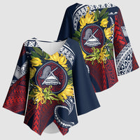 Samoa Moso'oi Flowers Tatau Kimono Sleeve Blouse Festive National Color LT7 - Polynesian Pride