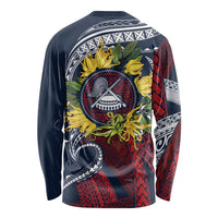 Samoa Moso'oi Flowers Tatau Long Sleeve Shirt Festive National Color LT7 - Polynesian Pride