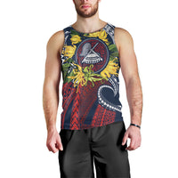 Samoa Moso'oi Flowers Tatau Men Tank Top Festive National Color LT7 - Polynesian Pride