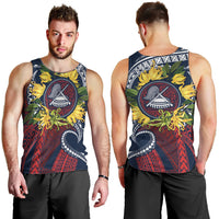 Samoa Moso'oi Flowers Tatau Men Tank Top Festive National Color LT7 - Polynesian Pride