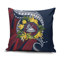 Samoa Moso'oi Flowers Tatau Pillow Cover Festive National Color LT7 Blue Red - Polynesian Pride