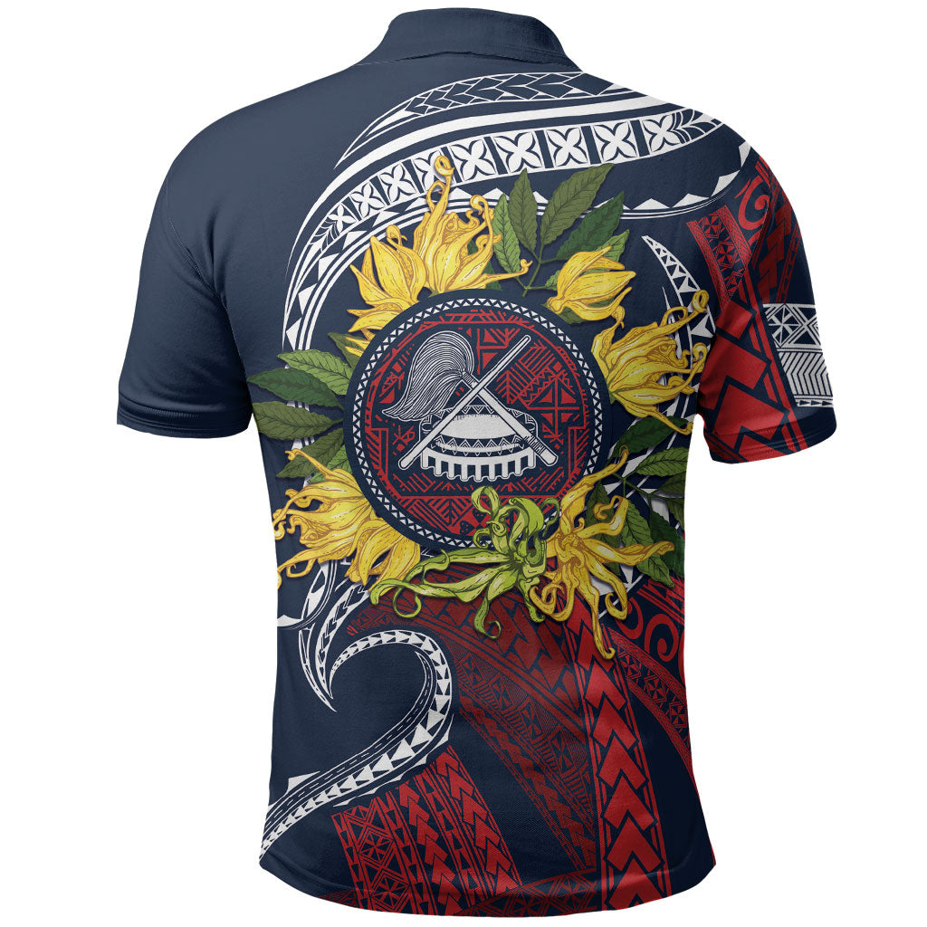 Samoa Moso'oi Flowers Tatau Polo Shirt Festive National Color LT7 - Polynesian Pride