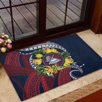 Samoa Moso'oi Flowers Tatau Rubber Doormat Festive National Color LT7 - Polynesian Pride