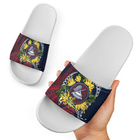 Samoa Moso'oi Flowers Tatau Slide Sandals Festive National Color LT7 - Polynesian Pride