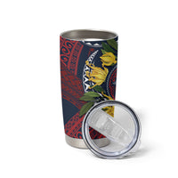 Samoa Moso'oi Flowers Tatau Tumbler Cup Festive National Color LT7 - Polynesian Pride