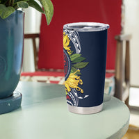 Samoa Moso'oi Flowers Tatau Tumbler Cup Festive National Color LT7 - Polynesian Pride
