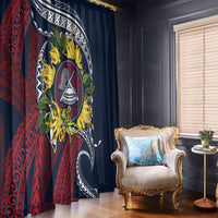 Samoa Moso'oi Flowers Tatau Window Curtain Festive National Color LT7 - Polynesian Pride