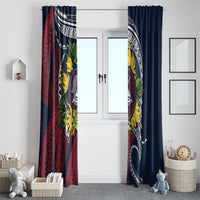 Samoa Moso'oi Flowers Tatau Window Curtain Festive National Color LT7 - Polynesian Pride