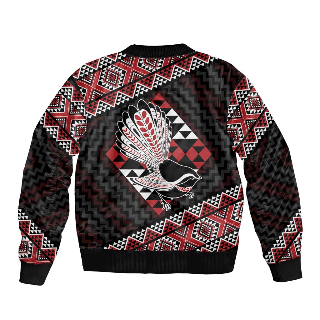 Taniko Aotearoa Bomber Jacket Poutama Mix Piwakawaka LT7 - Polynesian Pride