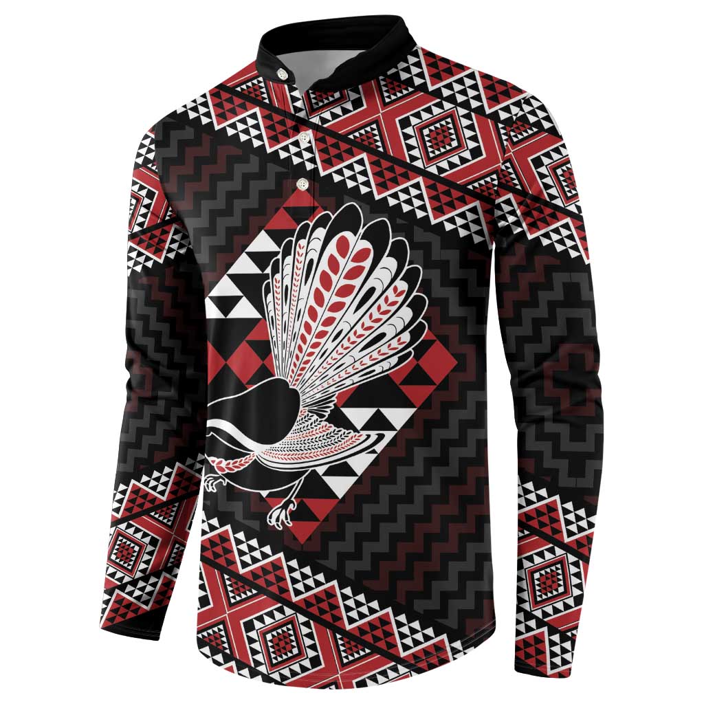 Taniko Aotearoa Button Sweatshirt Poutama Mix Piwakawaka LT7 - Polynesian Pride