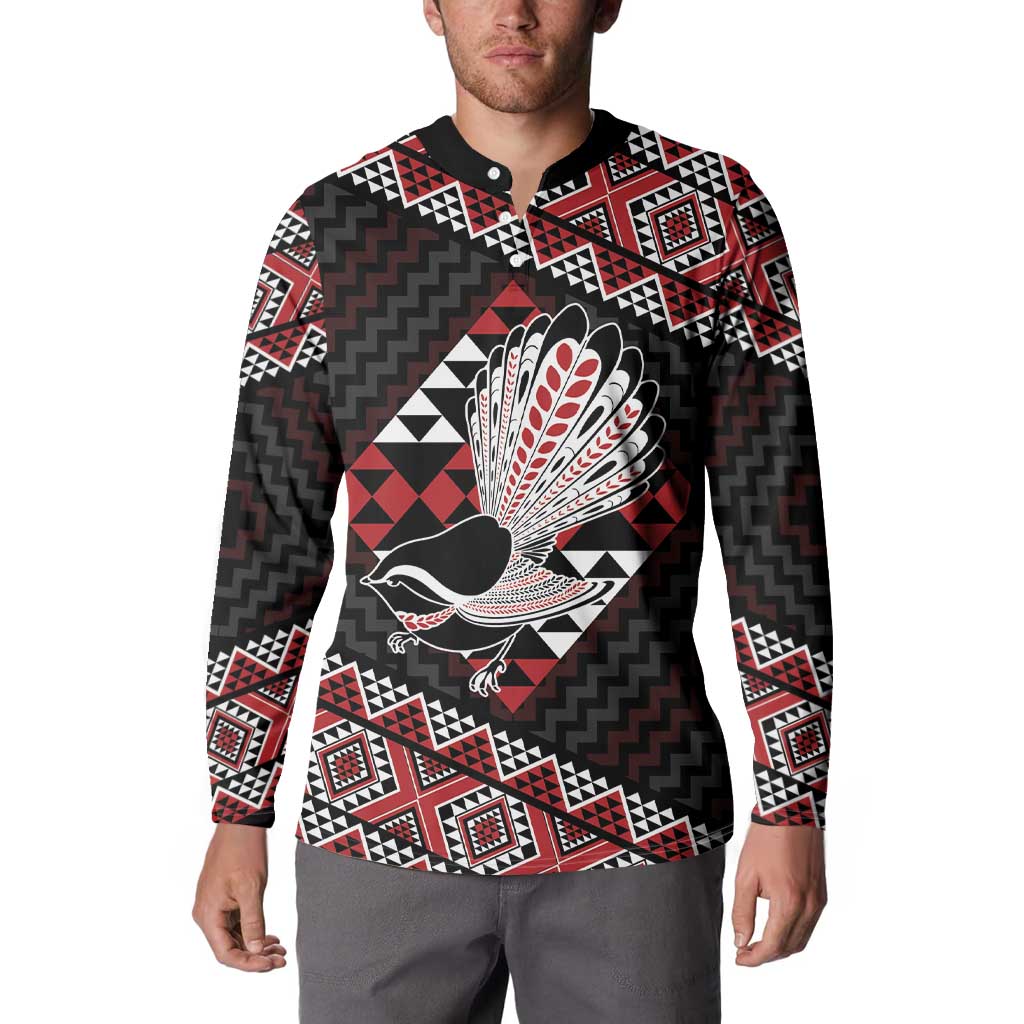 Taniko Aotearoa Button Sweatshirt Poutama Mix Piwakawaka LT7 - Polynesian Pride