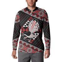 Taniko Aotearoa Button Sweatshirt Poutama Mix Piwakawaka LT7 - Polynesian Pride