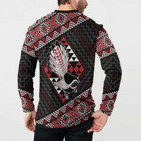 Taniko Aotearoa Button Sweatshirt Poutama Mix Piwakawaka LT7 - Polynesian Pride