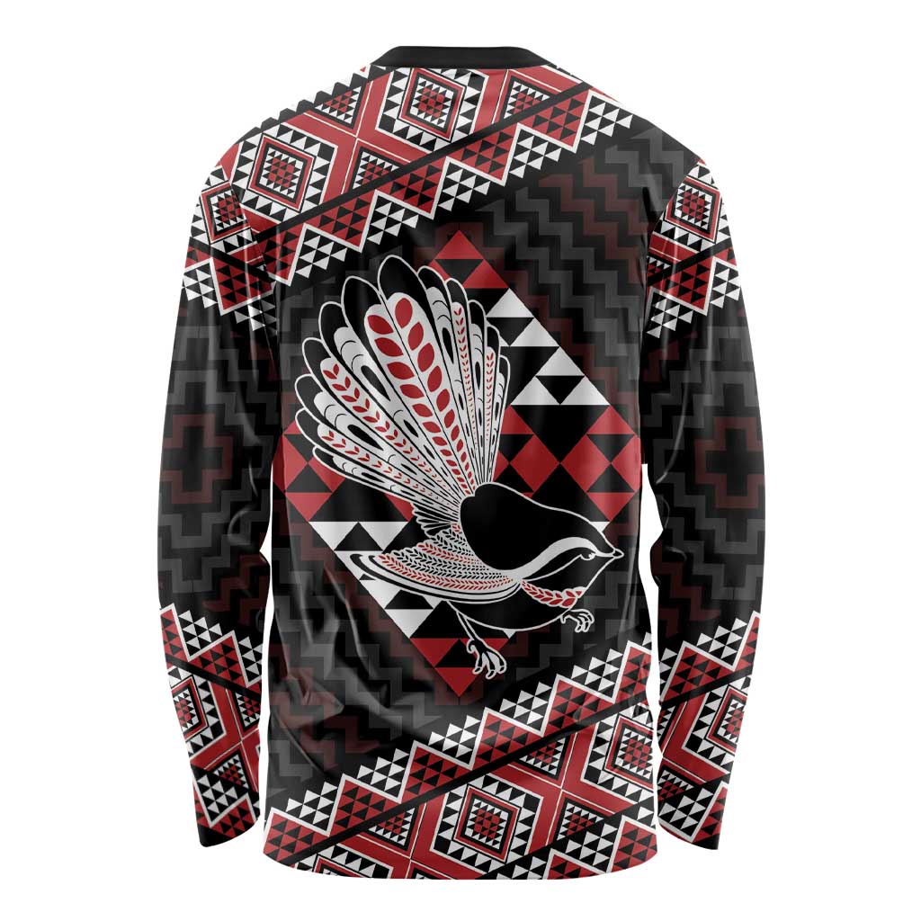 Taniko Aotearoa Long Sleeve Shirt Poutama Mix Piwakawaka LT7 - Polynesian Pride