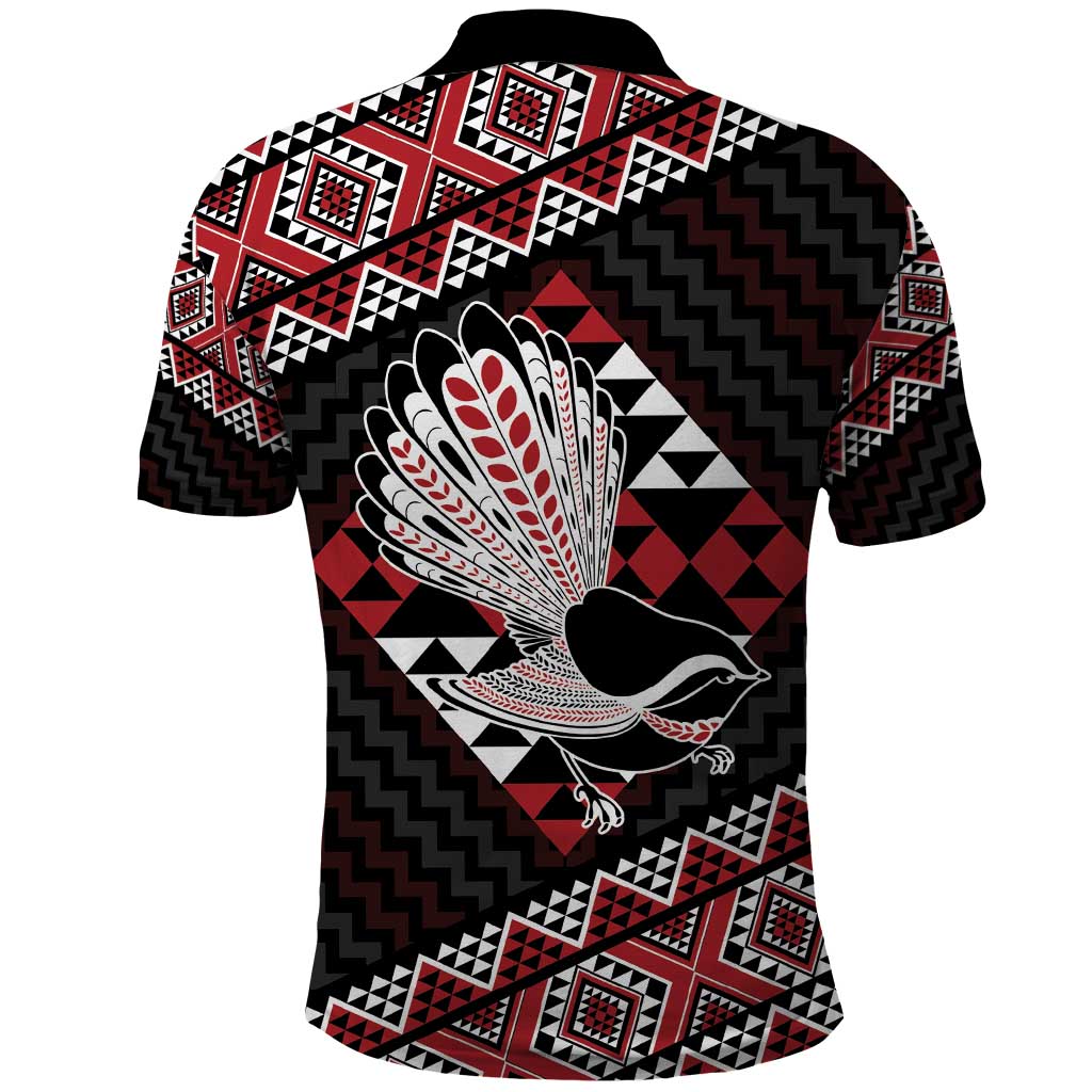 Taniko Aotearoa Polo Shirt Poutama Mix Piwakawaka LT7 - Polynesian Pride