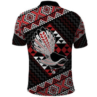 Taniko Aotearoa Polo Shirt Poutama Mix Piwakawaka LT7 - Polynesian Pride