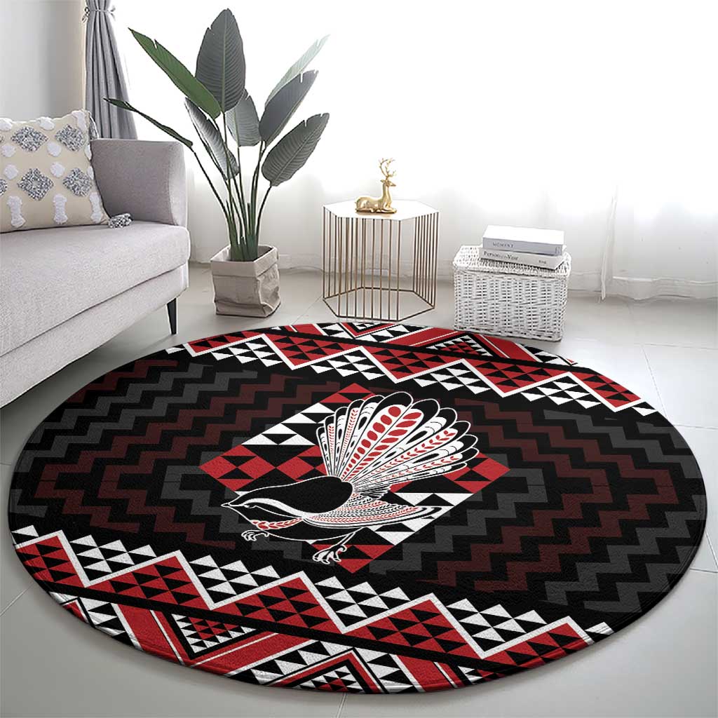 Taniko Aotearoa Round Carpet Poutama Mix Piwakawaka LT7 - Polynesian Pride