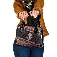 Taniko Aotearoa Shoulder Handbag Poutama Mix Piwakawaka LT7 One Size Red - Polynesian Pride