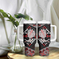 Taniko Aotearoa Tumbler With Handle Poutama Mix Piwakawaka LT7 - Polynesian Pride