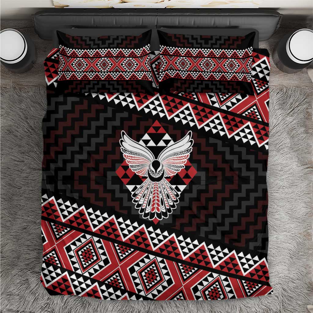 Taniko Aotearoa Bedding Set Poutama Mix Piwakawaka - Ver02 LT7 Red - Polynesian Pride