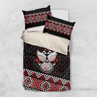 Taniko Aotearoa Bedding Set Poutama Mix Piwakawaka - Ver02 LT7 US Twin 172cm x 218cm Red - Polynesian Pride